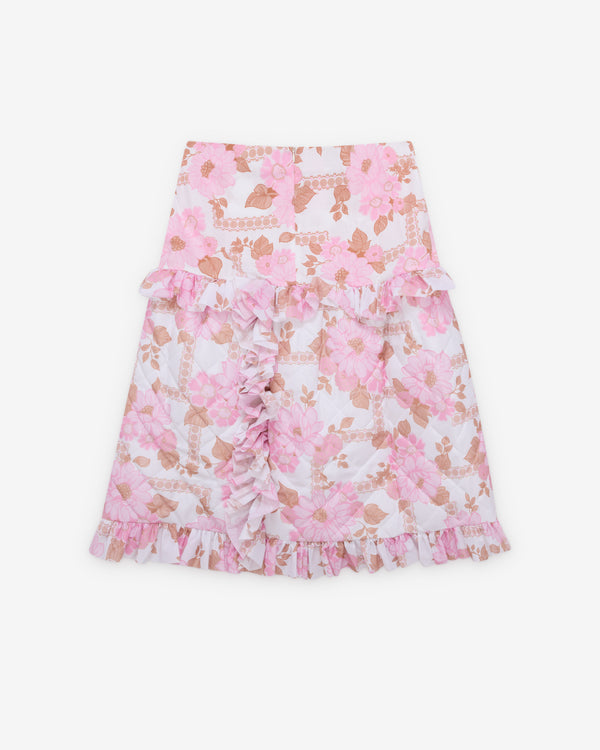 Ashley Williams - Women's Floral Ruffle Skirt - (Pink)