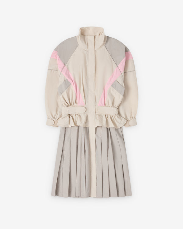 Ashley Williams - Women's Windbreaker Dress - (Beige/Pink)