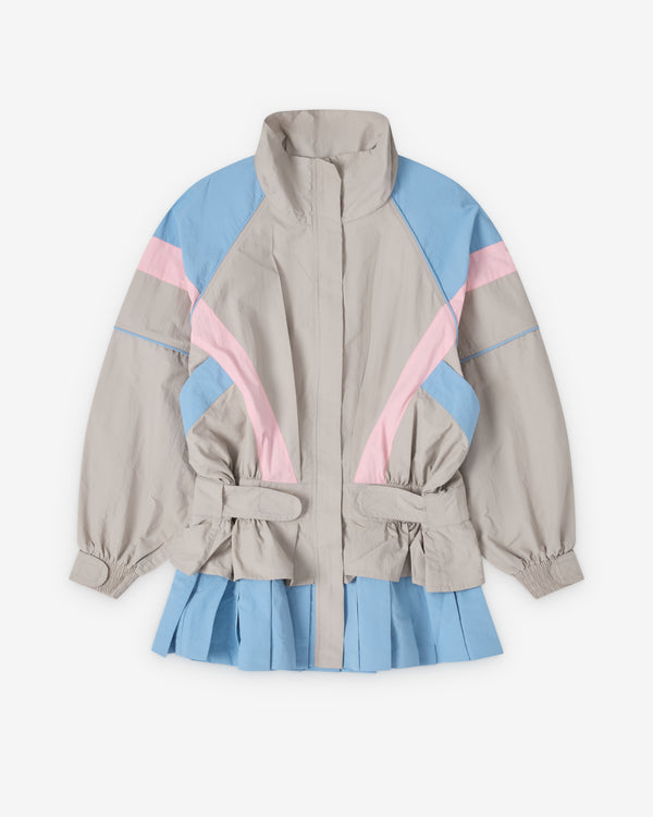 Ashley Williams - Women's Short Windbreaker Dress - (Grey/Pink)