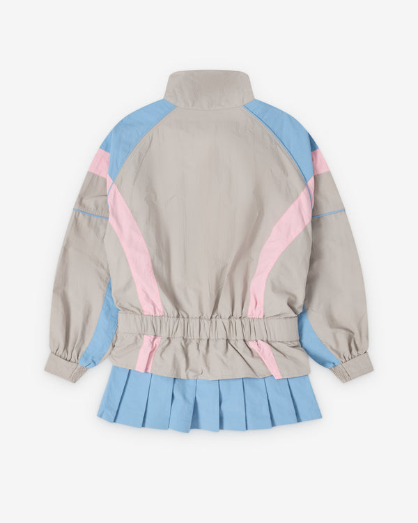 Ashley Williams - Women's Short Windbreaker Dress - (Grey/Pink)