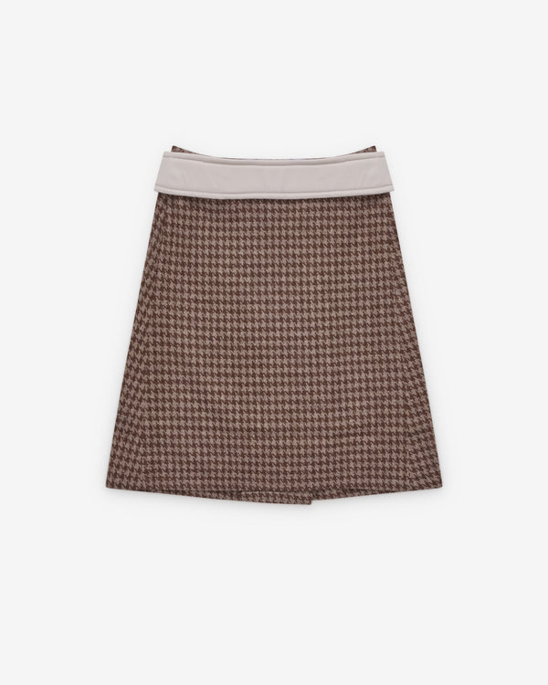 Ashley Williams - Women's Houndstooth Skirt - (Brown)
