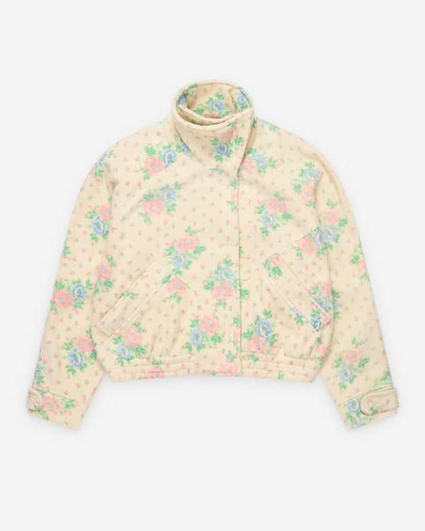 Ashley Williams - Women's Floral Velcro Coat - (Cream)