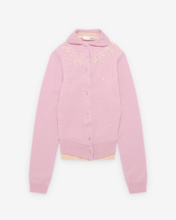 August Barron - Women's Double Embroidered Cardigan - (Pink/Peach)