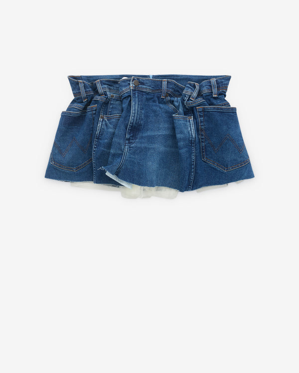 August Barron - Women's Scrunch Denim Skirt - (Blue)
