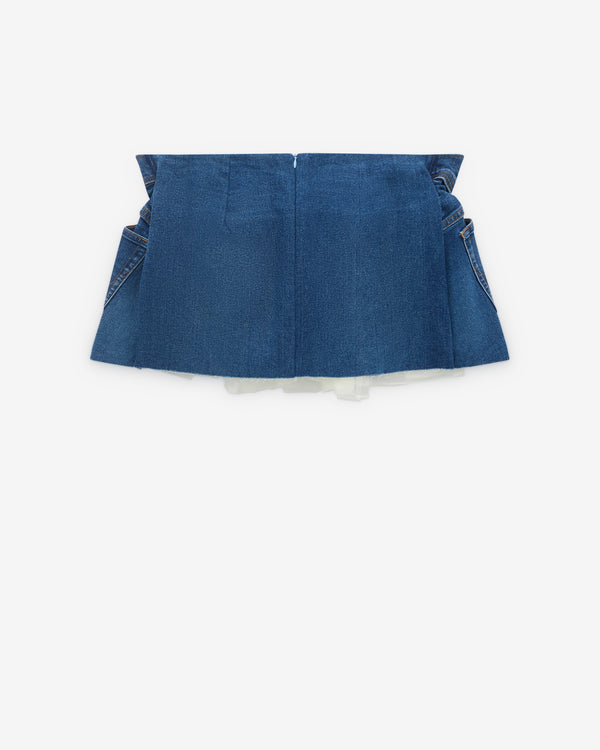 August Barron - Women's Scrunch Denim Skirt - (Blue)
