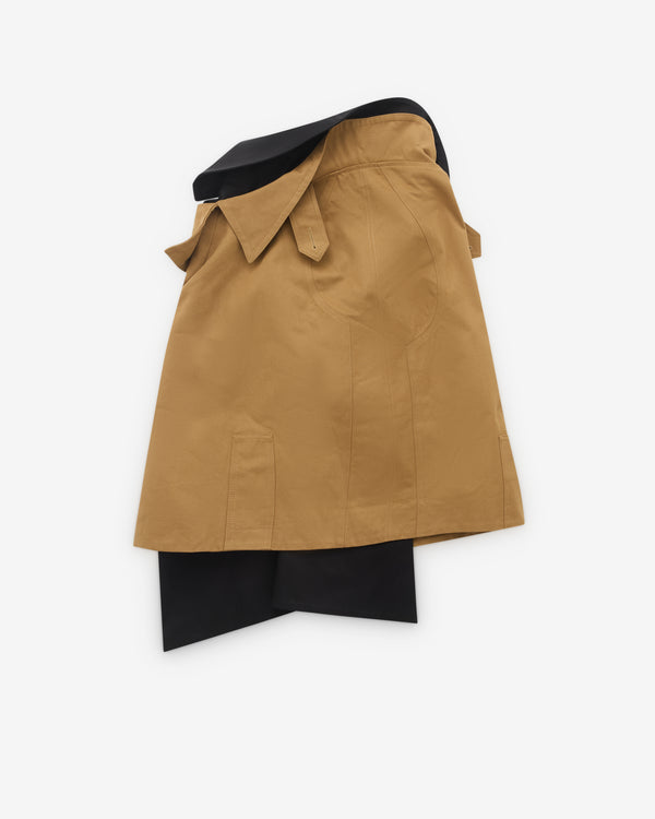 August Barron - Women's Trench Coat Skirt - (Beige/Black)