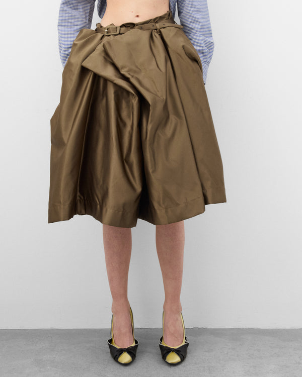 August Barron - Women's Belted Ballgown Skirt - (Khaki)