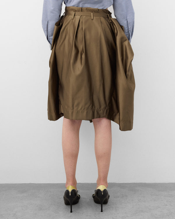 August Barron - Women's Belted Ballgown Skirt - (Khaki)