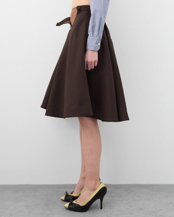 August Barron - Women's Unzipped Circle Skirt - (Brown)