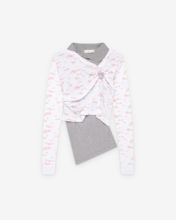 August Barron - Women's Pulled Polo - (White/Floral)