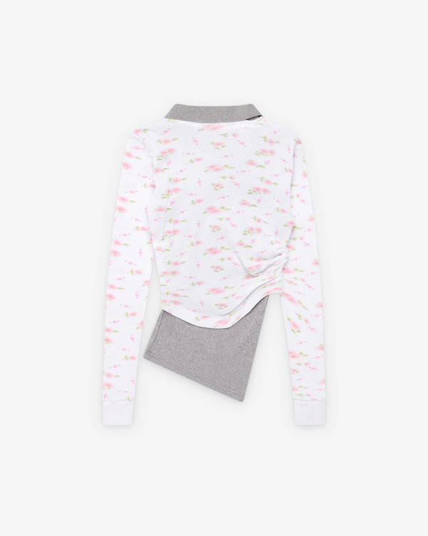 August Barron - Women's Pulled Polo - (White/Floral)