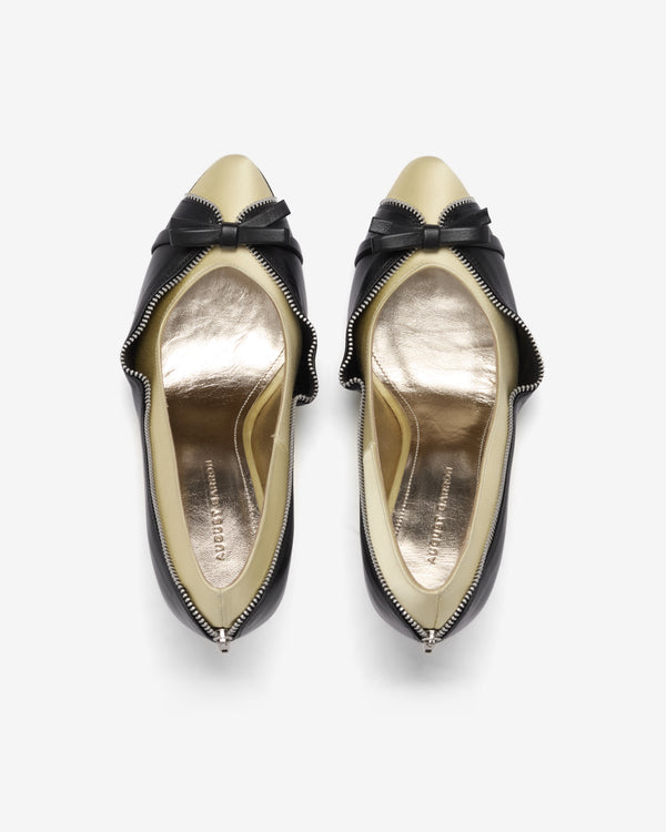 August Barron - Women's Unzipped Pump - (Black/Yellow)