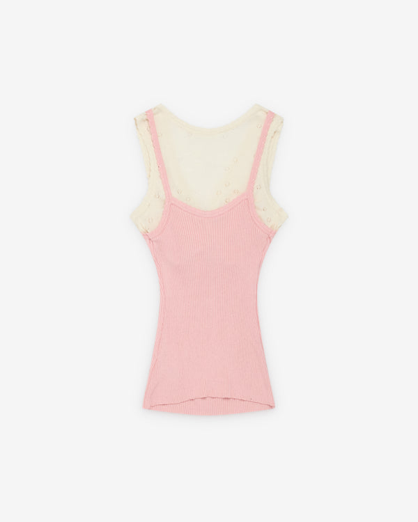 August Barron - Women's Double Camisole - (Pink/Cream)