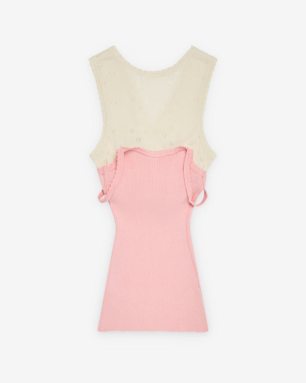 August Barron - Women's Double Camisole - (Pink/Cream)