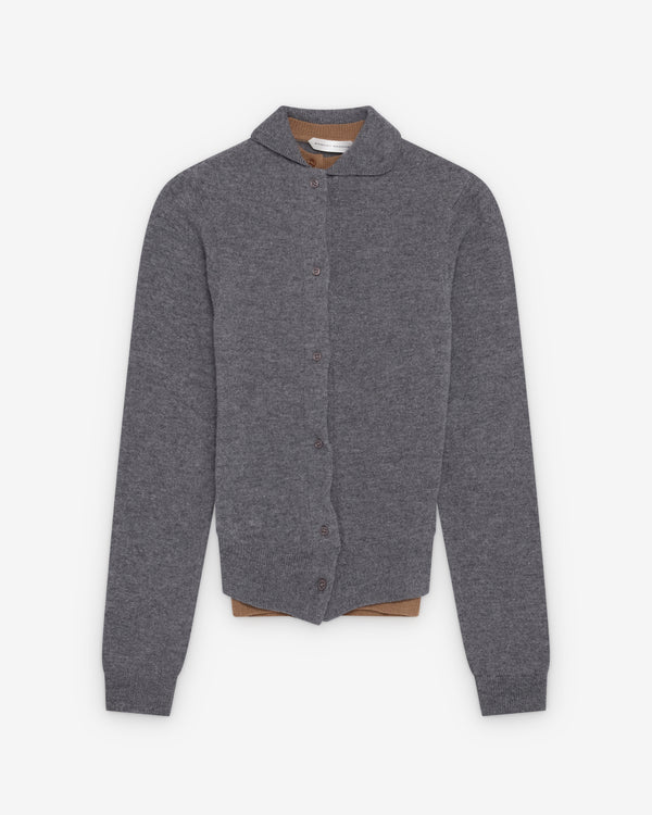 August Barron - Women's Double Cardigan - (Grey/Beige)