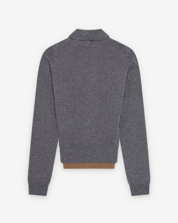 August Barron - Women's Double Cardigan - (Grey/Beige)