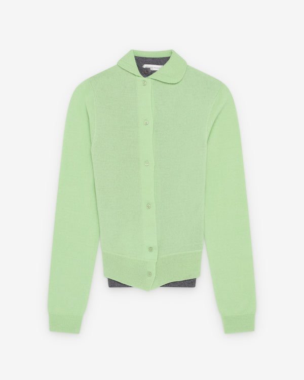 August Barron - Women's Double Cardigan - (Apple Green/Grey)