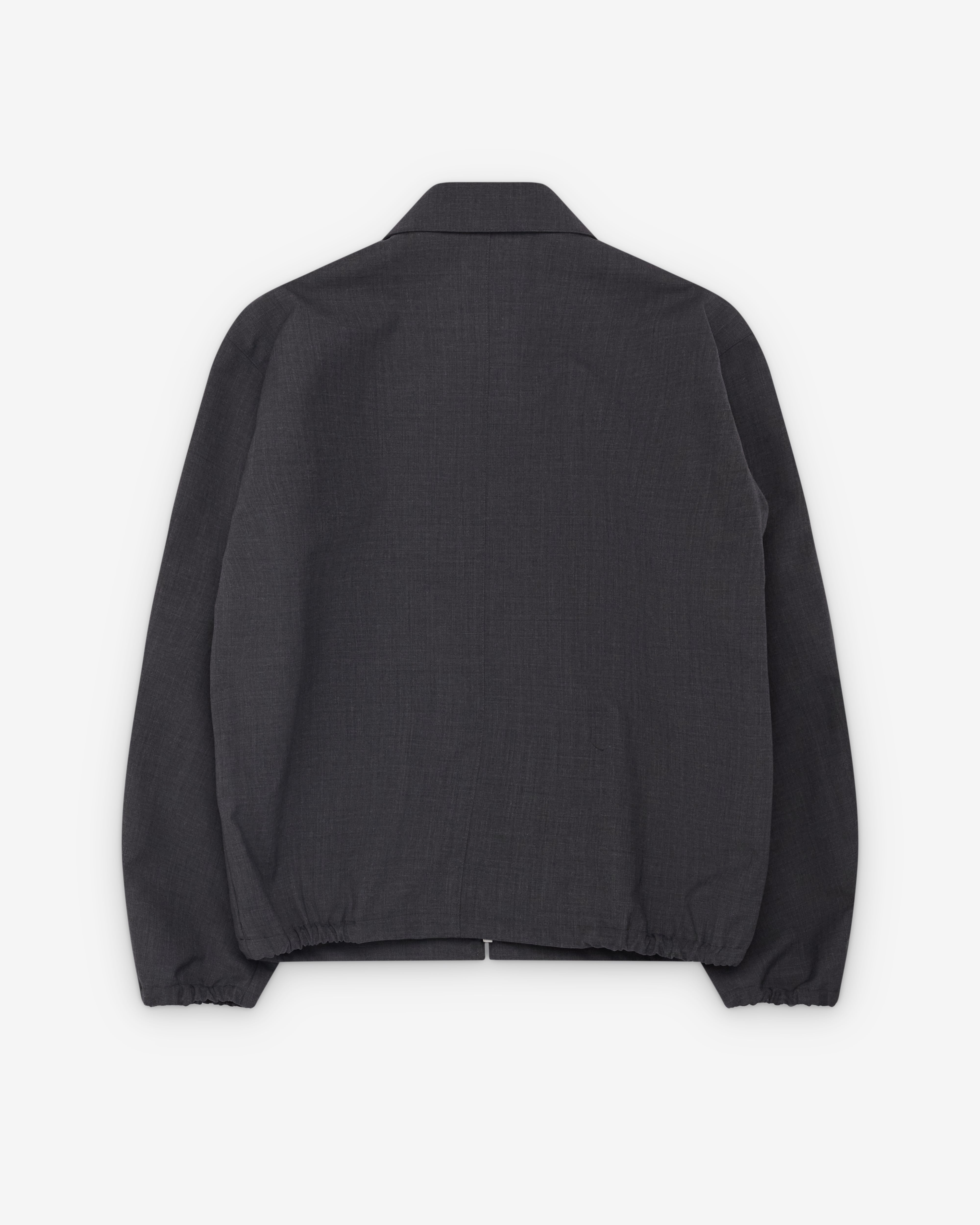 Auralee: Men's Bonded Tropical Wool Zip Blouson (Top Charcoal
