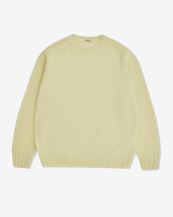 Auralee - Men's Shetland Wool Cashmere Knit Pullover - (Light Yellow)