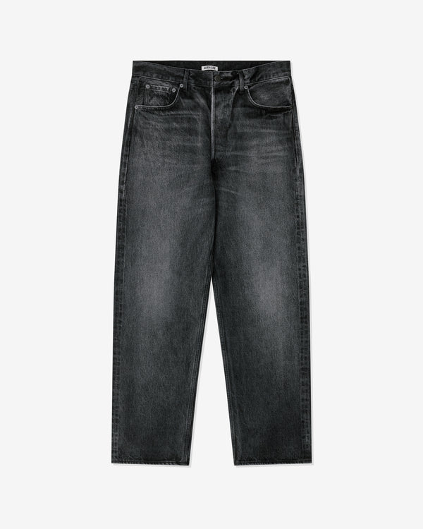 Auralee - Men's Selvedge Faded Heavy Denim Wide Pants - (Faded Black)