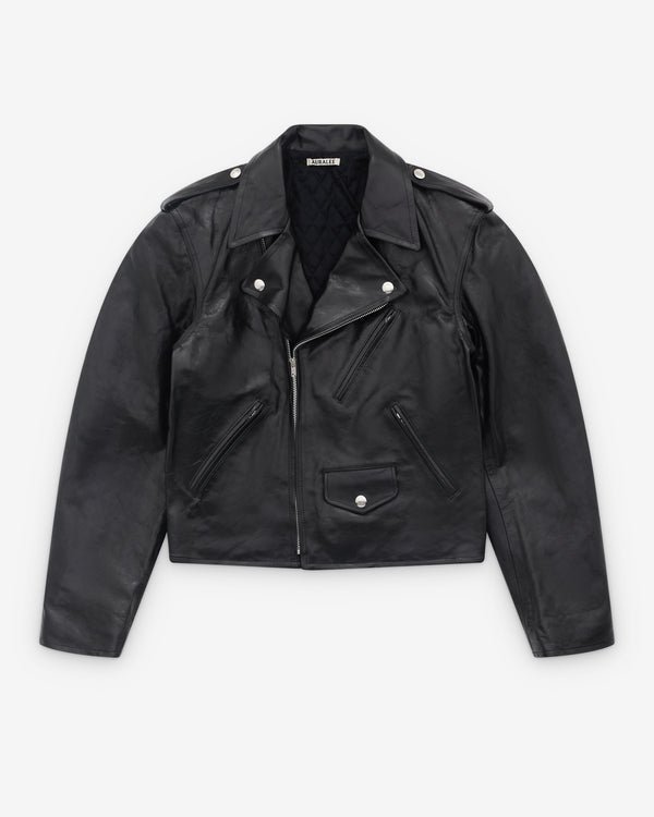 Auralee - Men's Lamb Leather Riders Jacket - (Black)