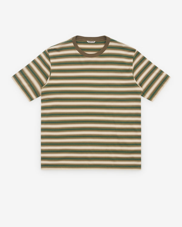 Auralee - Men’s Gradient Stripe T-Shirt - (Fade Brown)