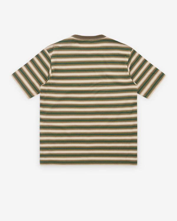 Auralee - Men’s Gradient Stripe T-Shirt - (Fade Brown)