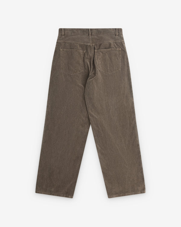 Auralee - Men’s Pigment Dyed Finx Corduroy Wide Leg Pant - (Olive Brown)