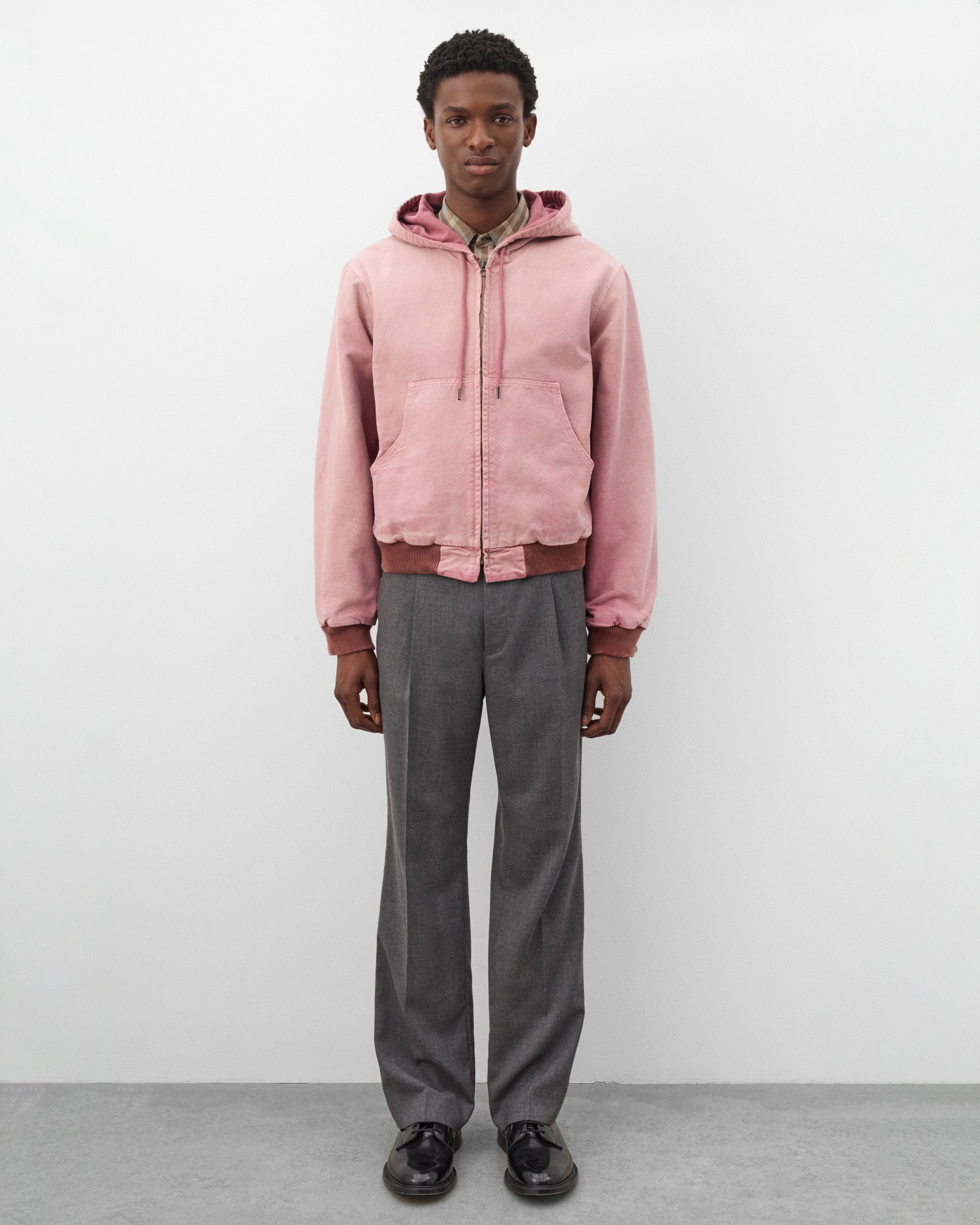 Auralee: Men's Short Zip Parka (Burgundy) | Dover Street Market London