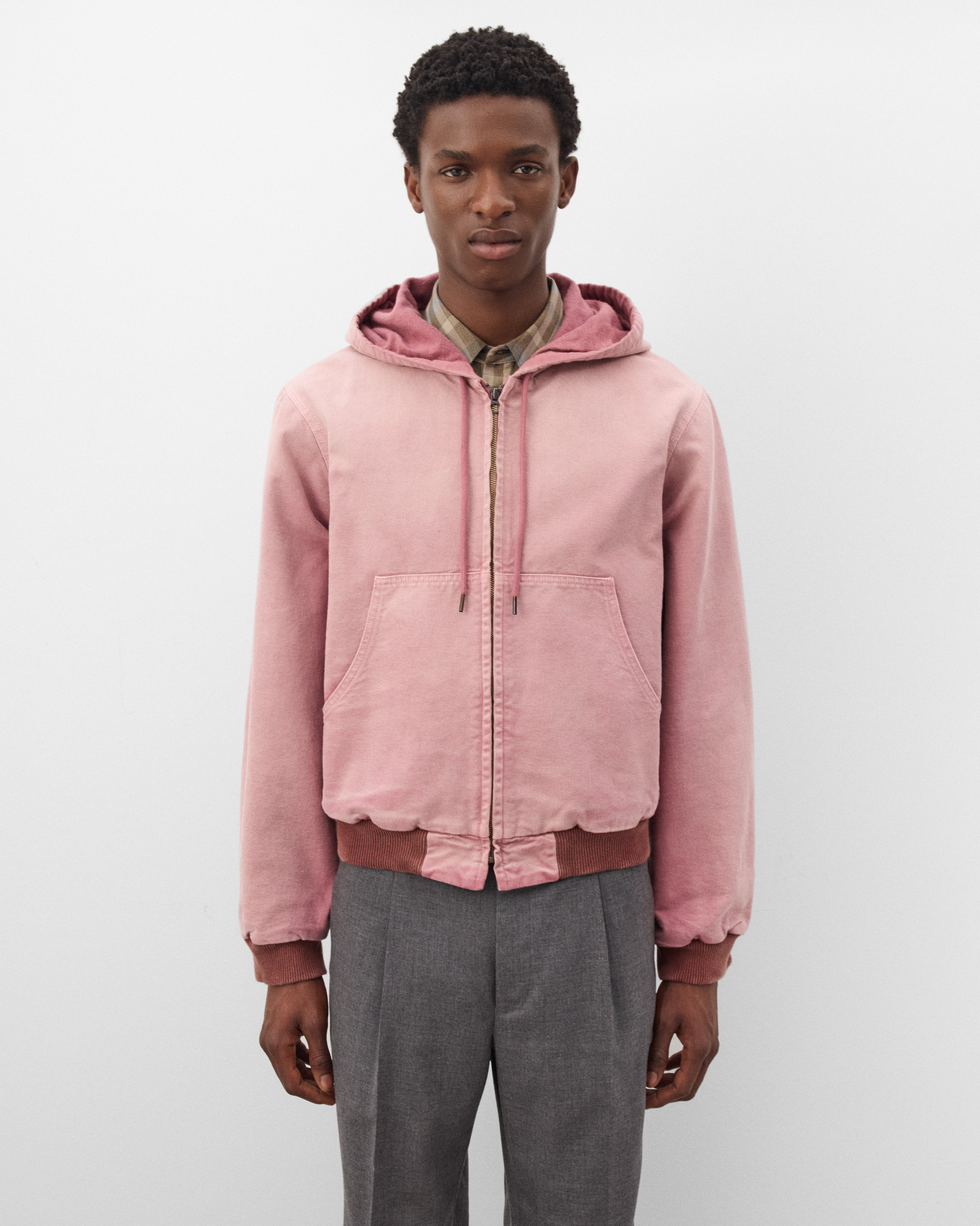 Auralee: Men's Short Zip Parka (Burgundy) | Dover Street Market London