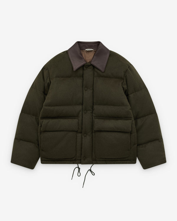 Auralee - Men's Baby Camel Flannel Down Blouson - (Dark Olive)