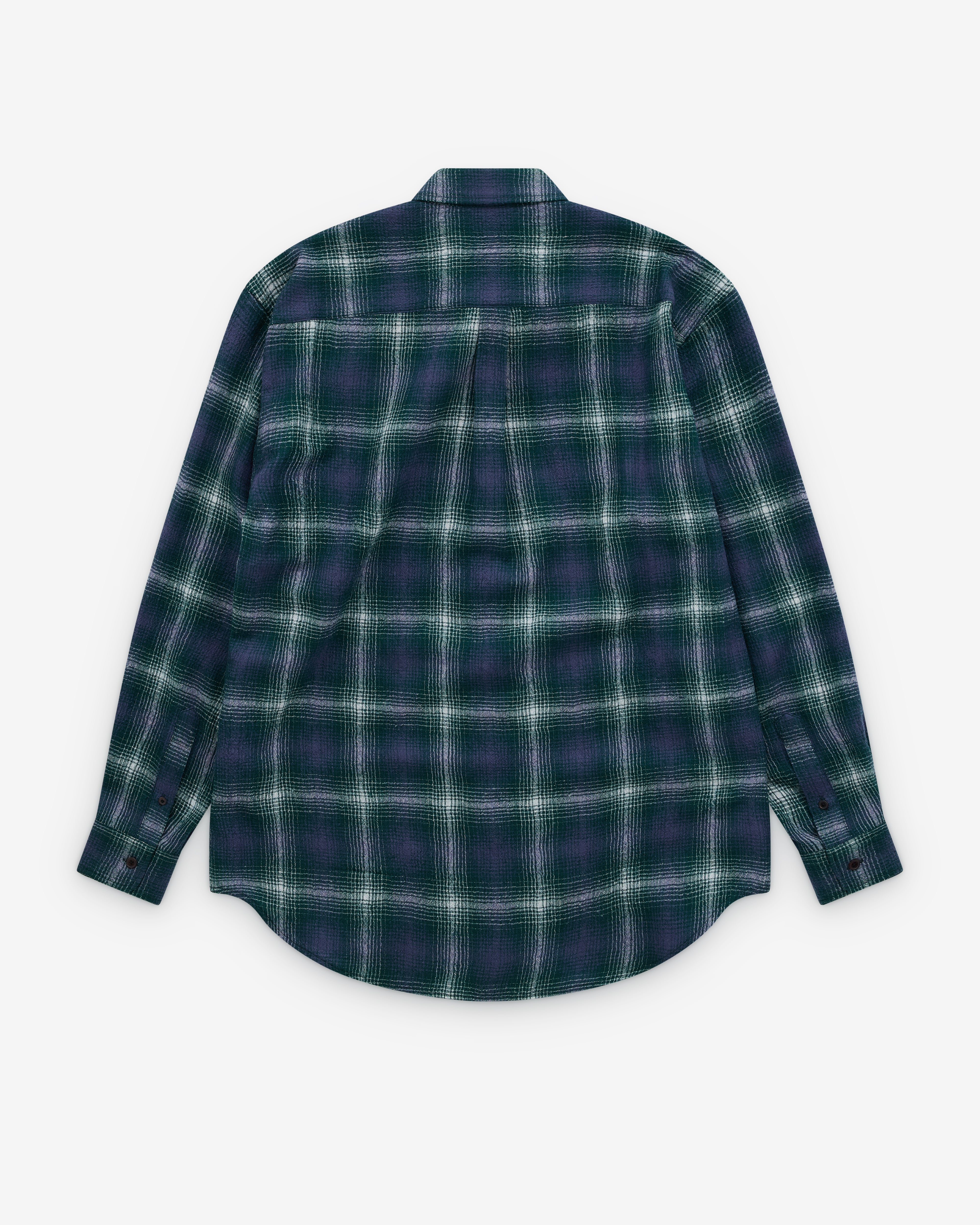 Auralee: Men's Airy Wool Check Shirt (Green) | Dover Street Market