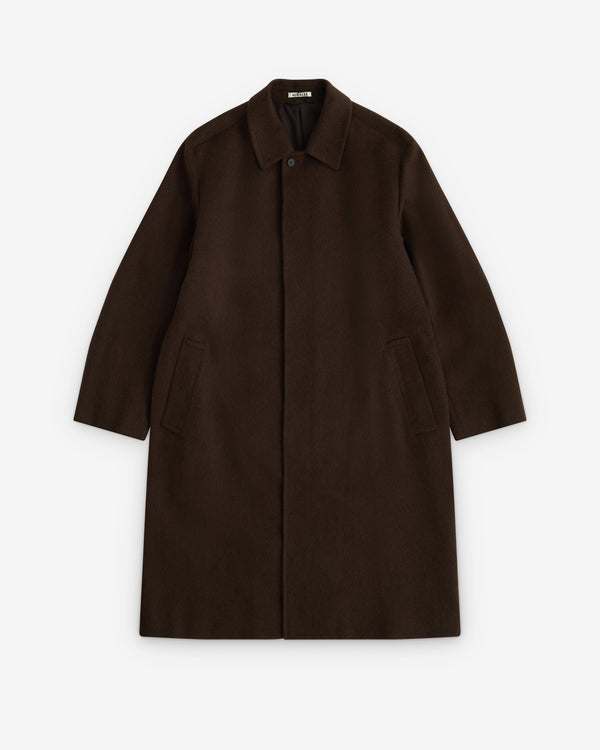 Auralee - Men's Baby Camel Flannel Coat - (Dark Brown)