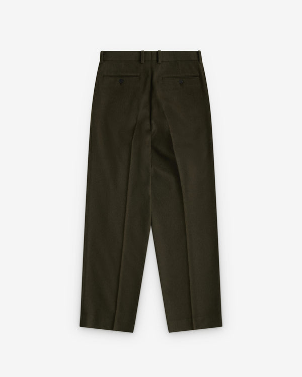 Auralee - Men's Baby Camel Flannel Two-Tuck Slacks - (Dark Olive)