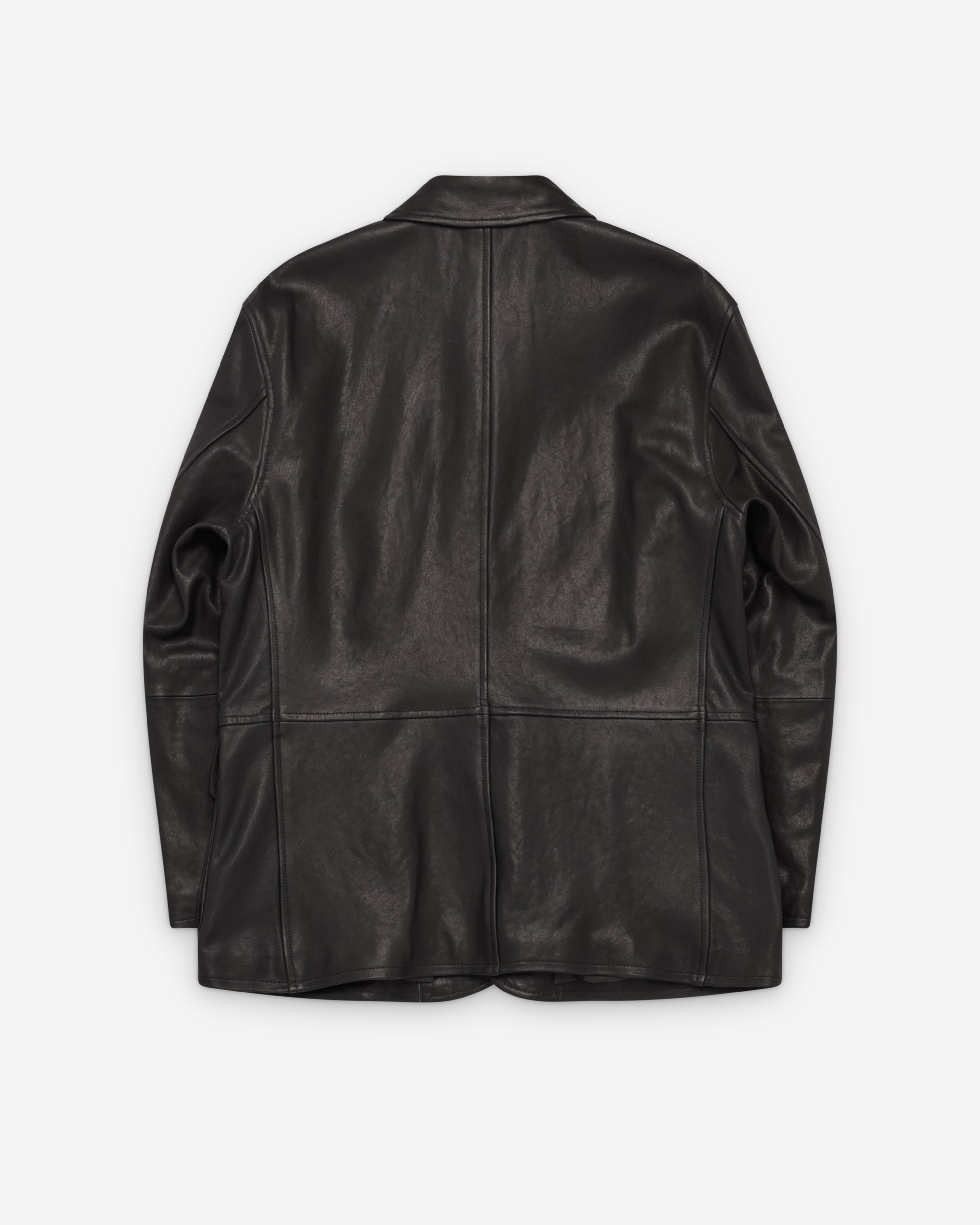 ジャケット・アウター 26 AURALEE TEXTURED LAMB LEATHER BLOUSON Auralee Textured Lamb Leather Blouson Black