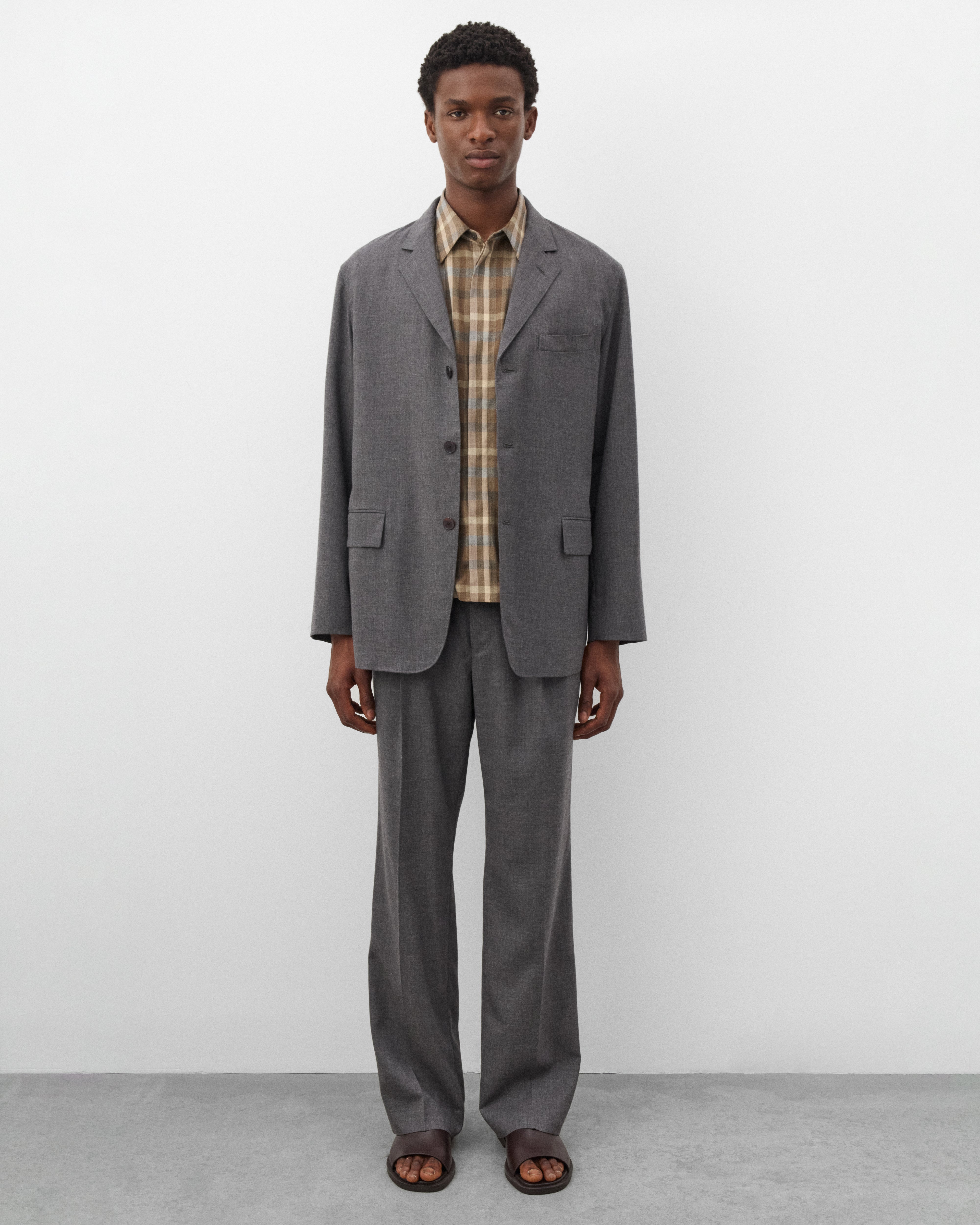 Auralee: Men's Summer Twist Cashmere Jacket (Charcoal) | Dover