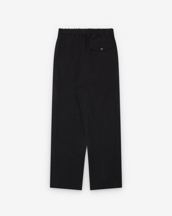 Auralee - Men's Wool Cotton Linen Ox Drawstring Trousers - (Black)