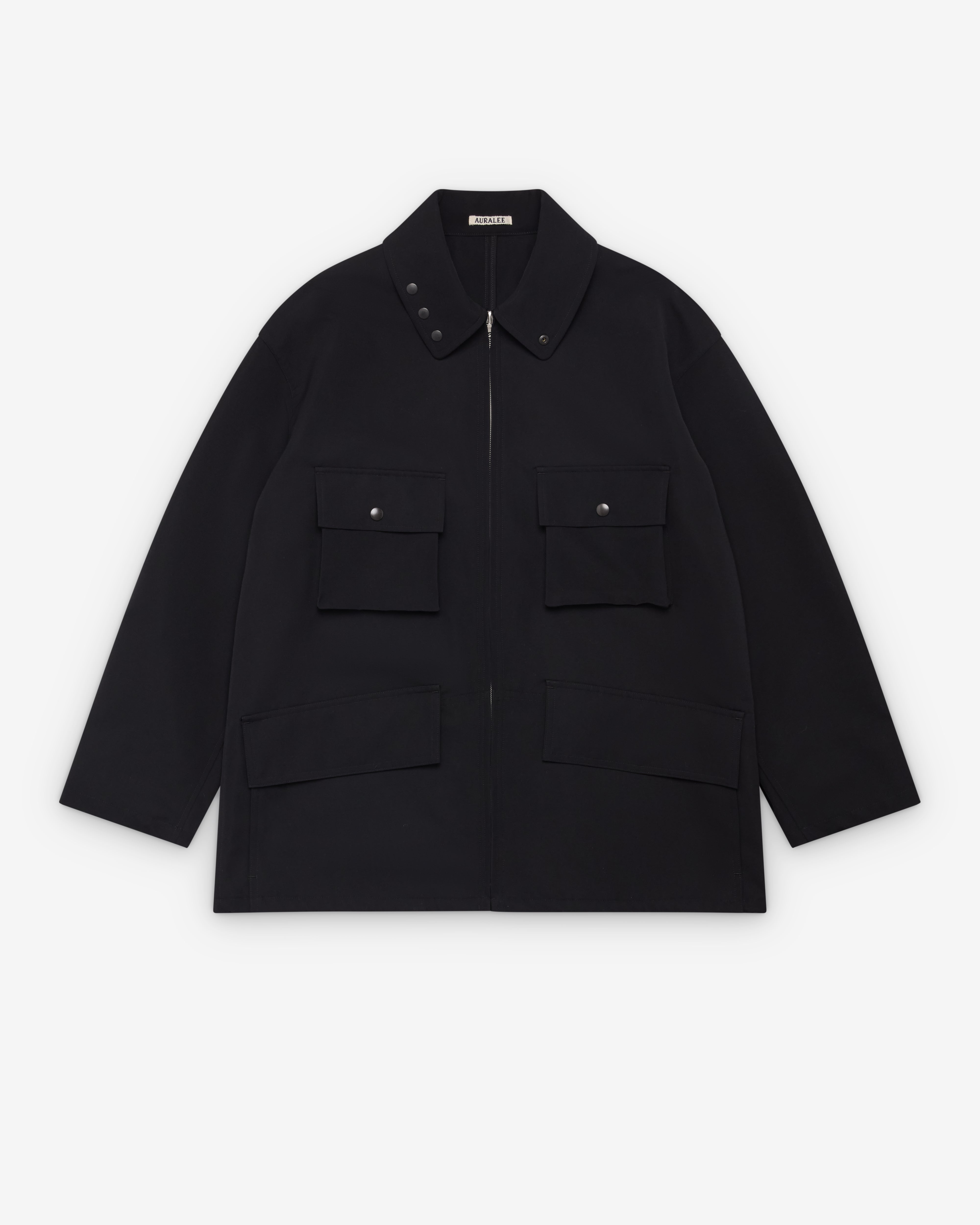 Auralee: Men's Wool Max Canvas Blouson (Black) | Dover Street