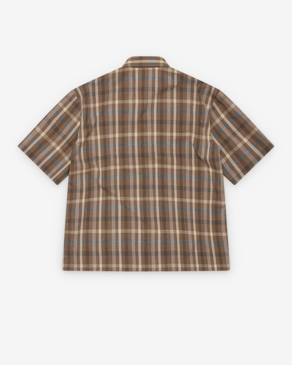 Auralee - Men's Fine Tropical Wool Check Shirt - (Brown)