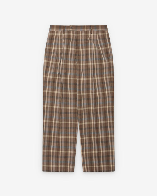 Auralee - Men's Fine Tropical Wool Check Trousers - (Brown)