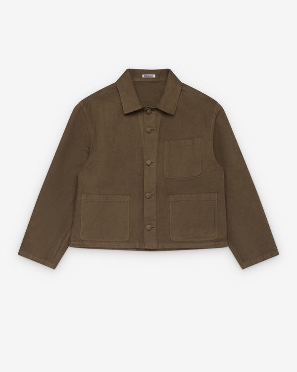 Auralee - Men's Short Work Jacket - (Dark Brown)
