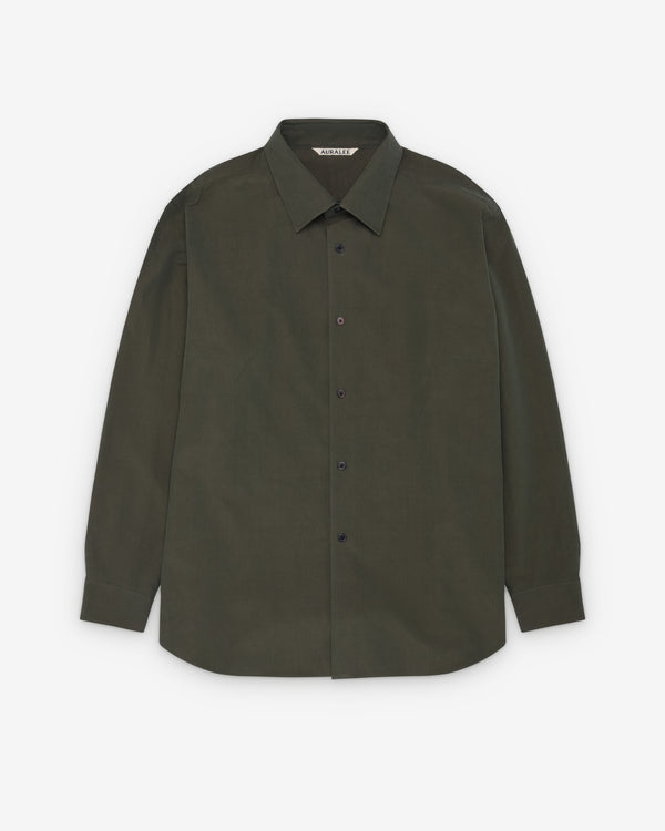 Auralee - Men's Washed Finx Weather Chambray Shirt - (Dark Olive)