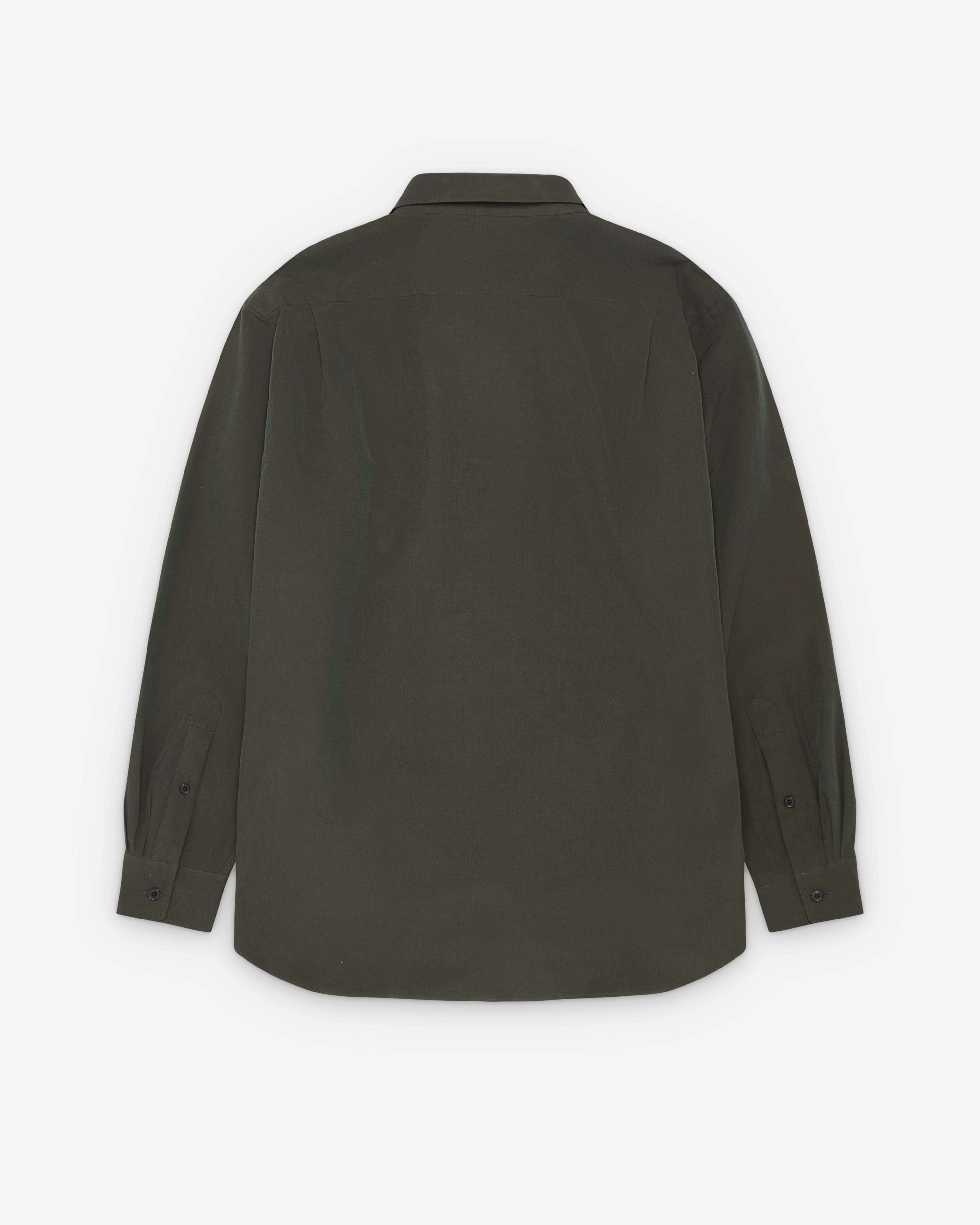 Auralee: Men's Washed Finx Weather Chambray Shirt (Dark Olive
