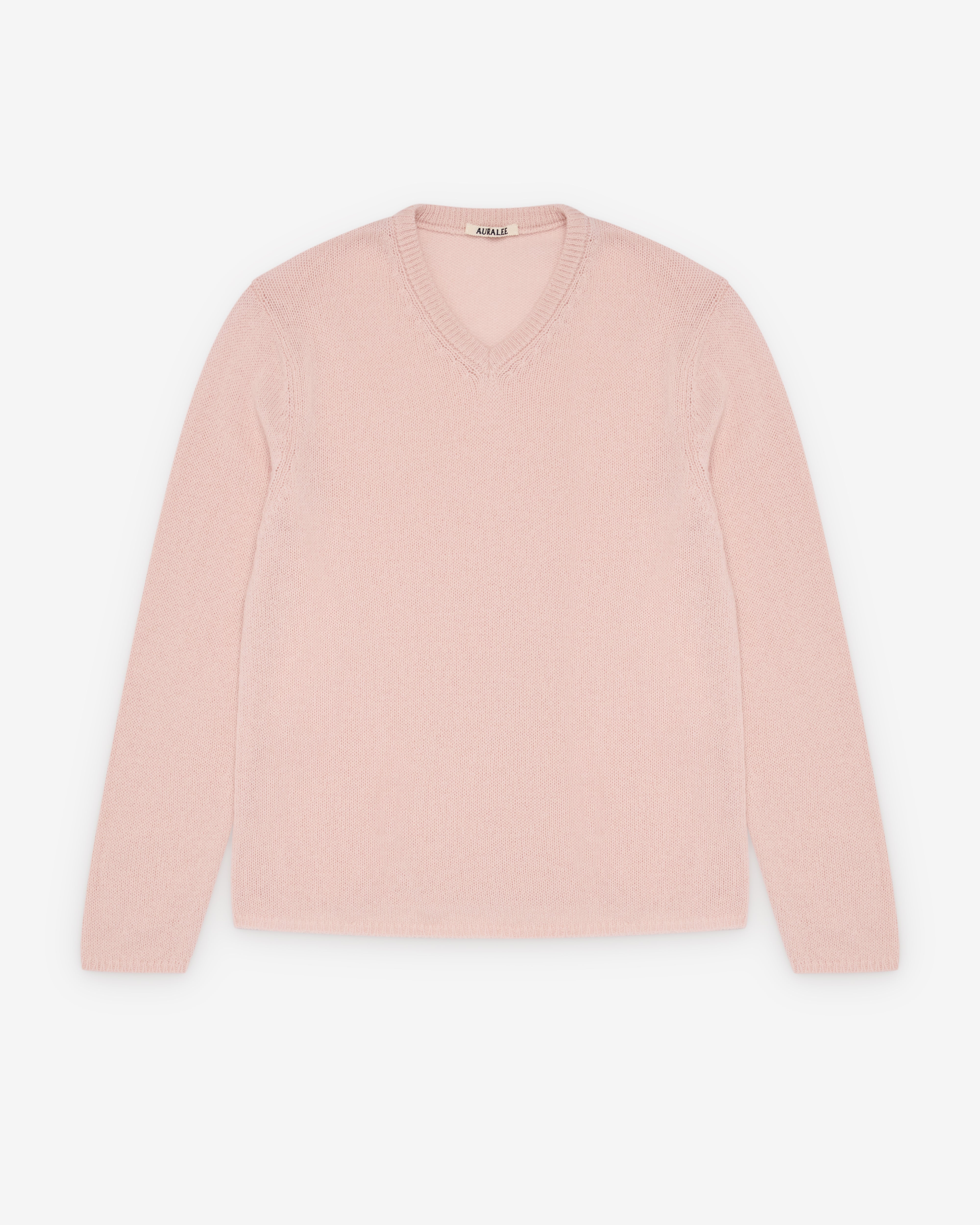 Auralee: Men's Summer Knit V-Neck (Light Pink) | Dover Street
