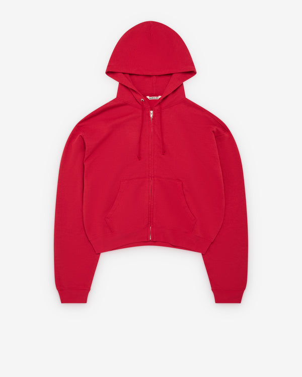Auralee - Men's High Twist Light Zip Hoodie - (Red)