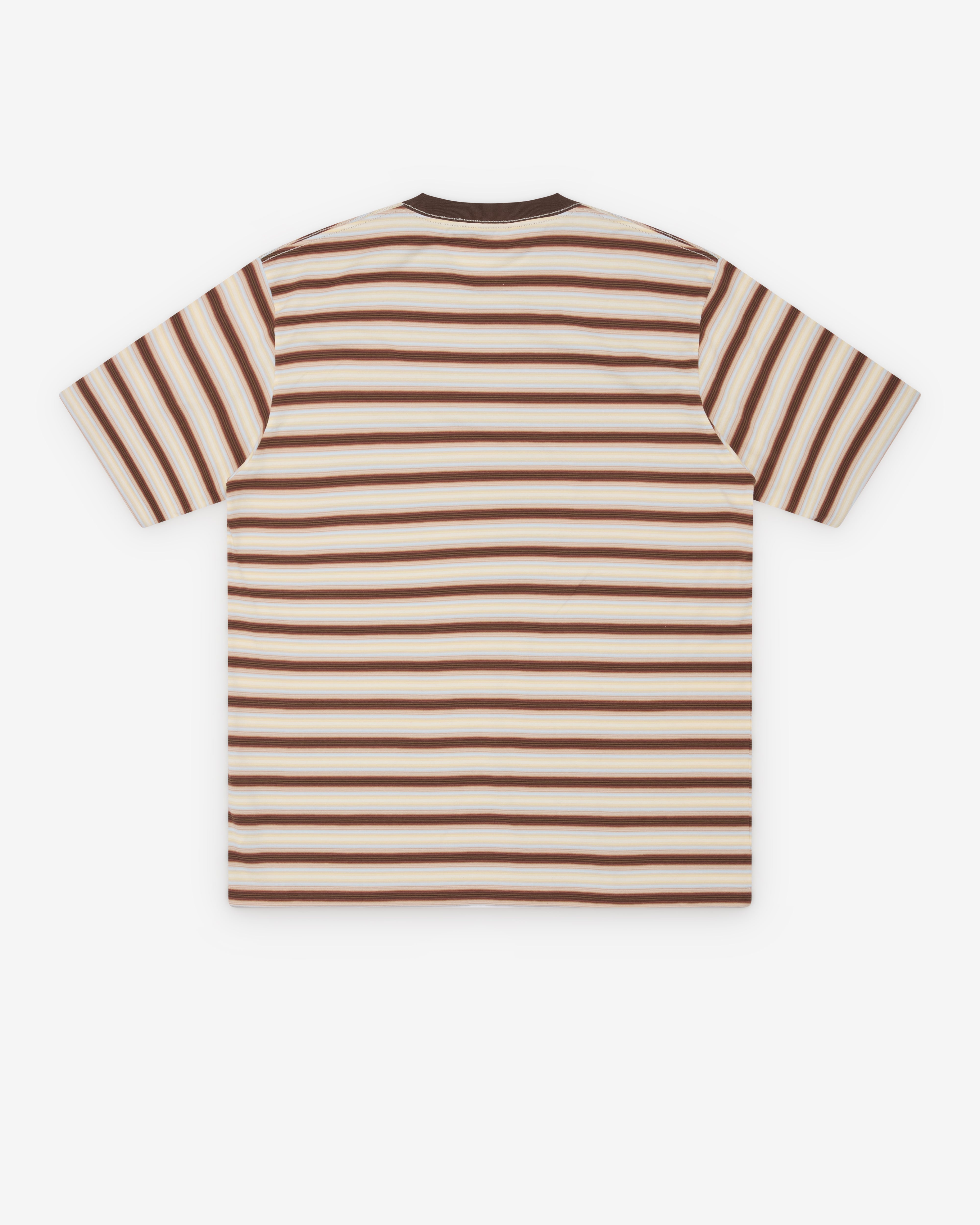 Auralee: Men's Gradient Stripe Jersey Tee (Fade Brown Stripe