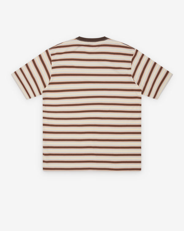 Auralee - Men's Gradient Stripe Jersey Tee - (Fade Brown Stripe)