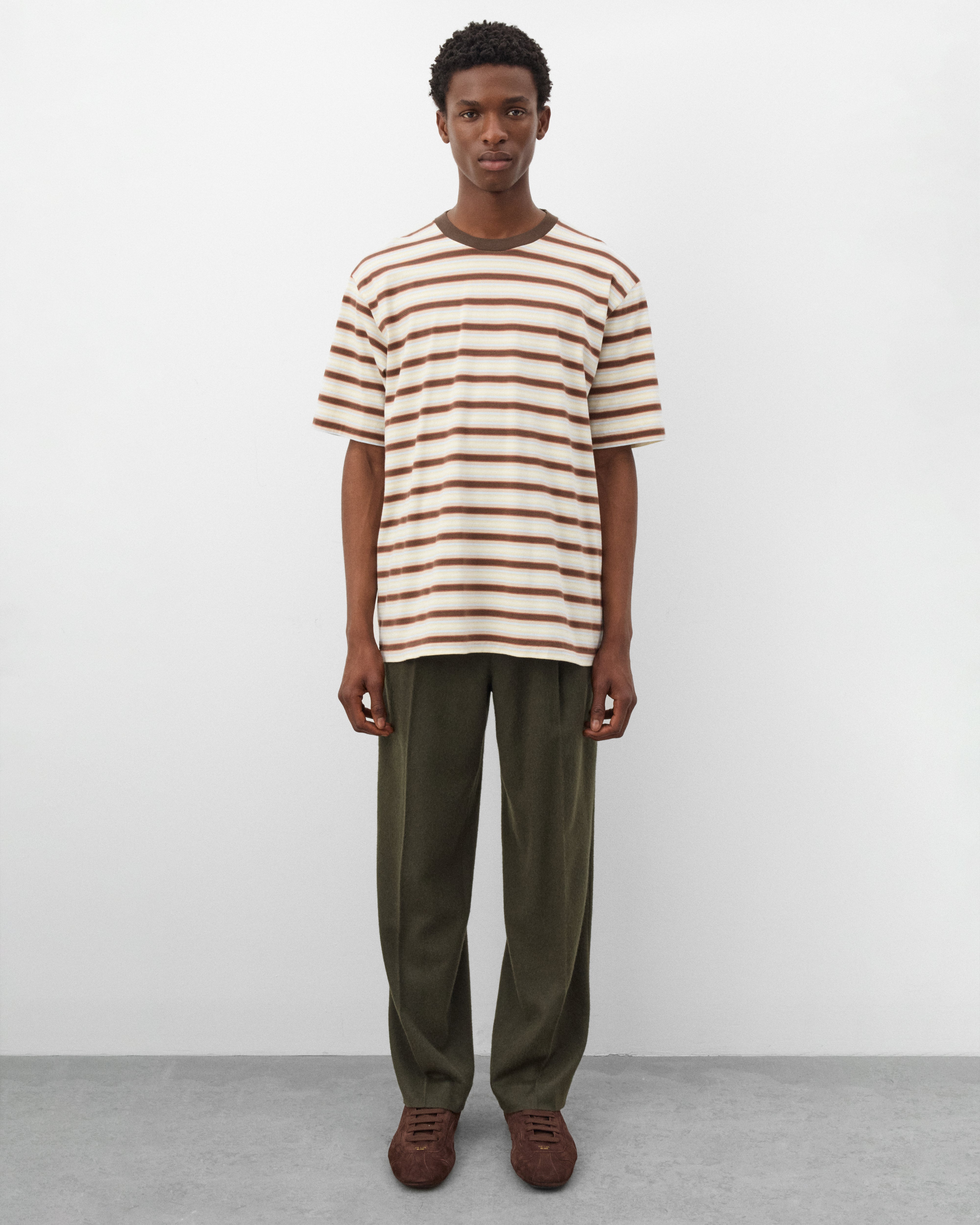 トップス AURALEE GRADIENT STRIPE JERSEY TEE 4 Auralee: Men's Gradient Stripe Jersey Tee (Fade Brown Stripe
