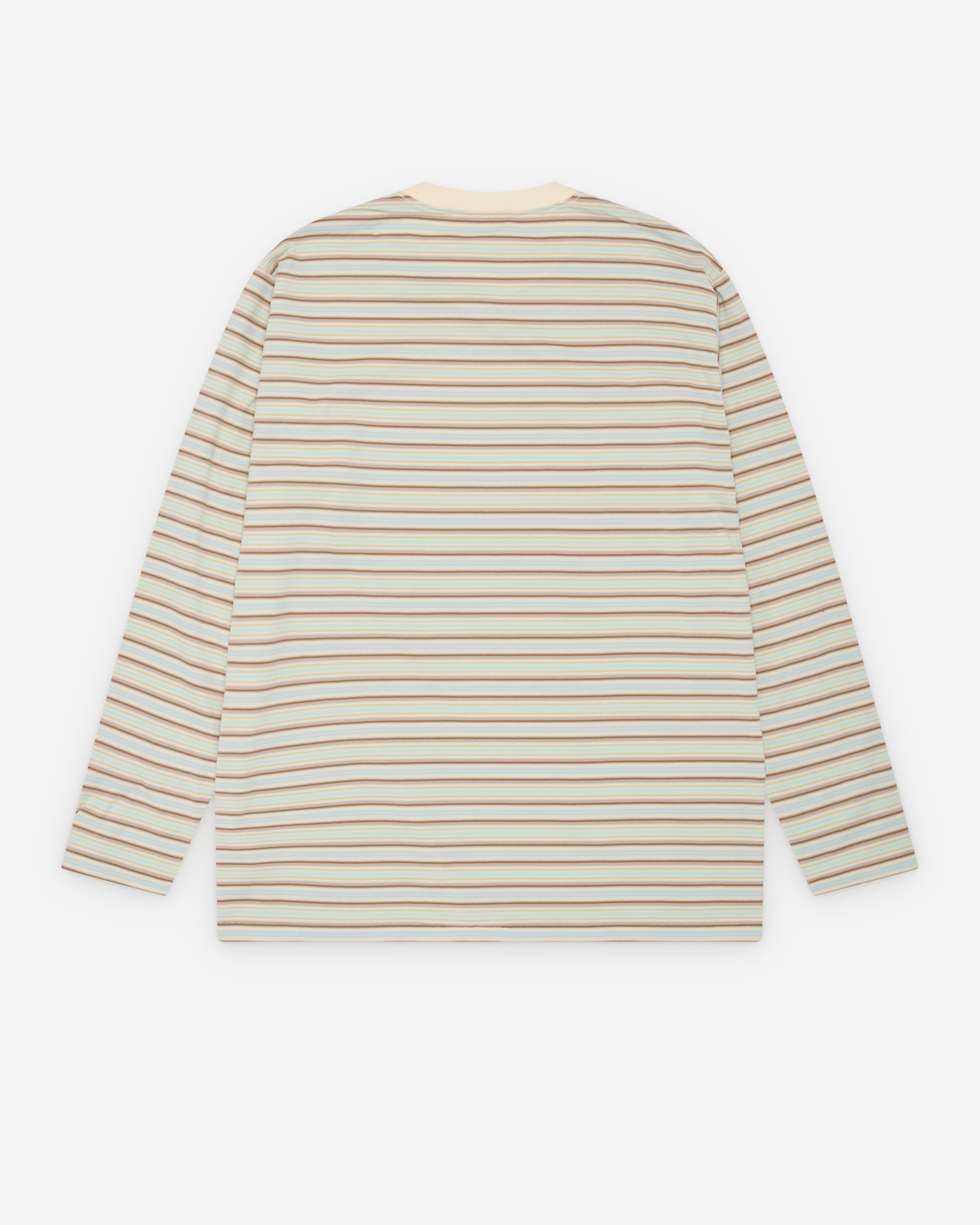 Auralee: Men's Gradient Stripe Jersey L/S Tee (Fade Mint Stripe