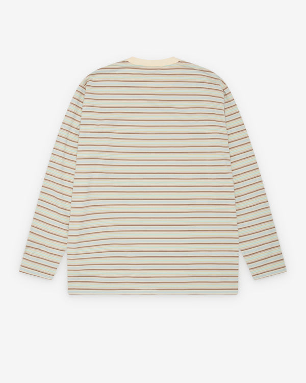 Auralee - Men's Gradient Stripe Jersey L/S Tee - (Fade Mint Stripe)